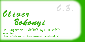 oliver bokonyi business card